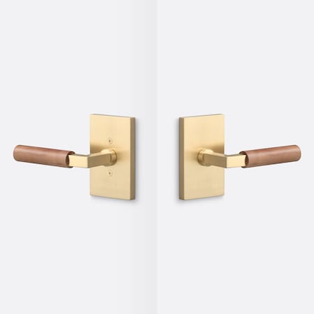 Sure-Loc Hardware Sure-Loc Hardware Levanto Passage Rosette, Satin Brass, Walnut Grip LV101 SB GRIP-WN